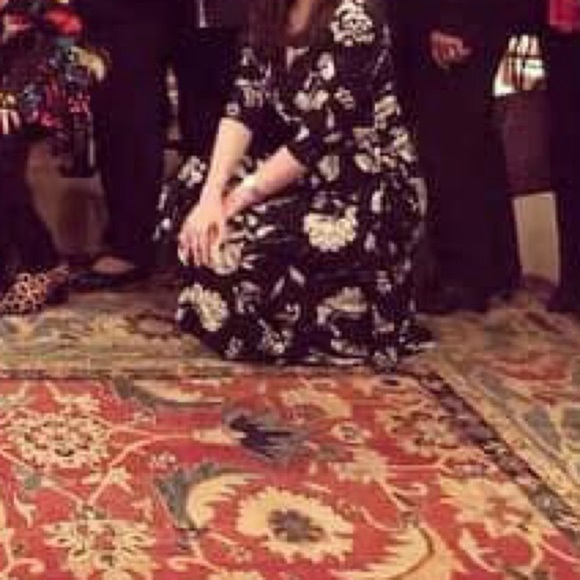 Ralph Lauren Black & White Floral Wrap Maxi Dress - Size 8 - Picture 6 of 6